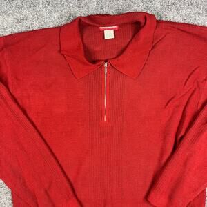 Unionbay‎ Sweater Mens Medium Red Quarter Zip Pullover Casual Knit
